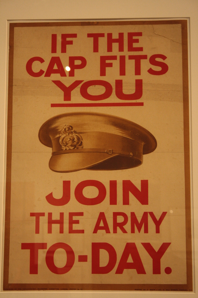 Affiche britannique recrutement volontaires, guerre de 14-18, exposition join Now ! , Musée Grande Guerre, Meaux, ©Christophe Courau