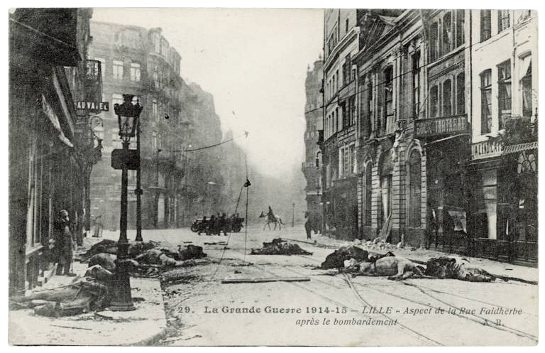 lille, rue faidherbe, bombardement 1914, balade historique, www.balades-historiques.com